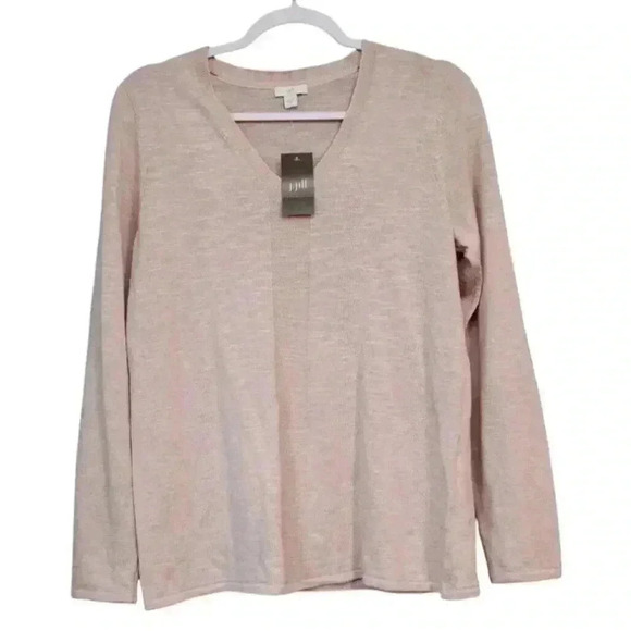 J. Jill Tops - NWT J Jill Blouse Small Pink Cotton Linen Lightweight Coastal Knit Long Sleeve